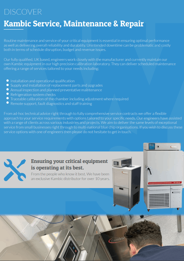 Kambic Service, Calibration & Maintenance Flyer