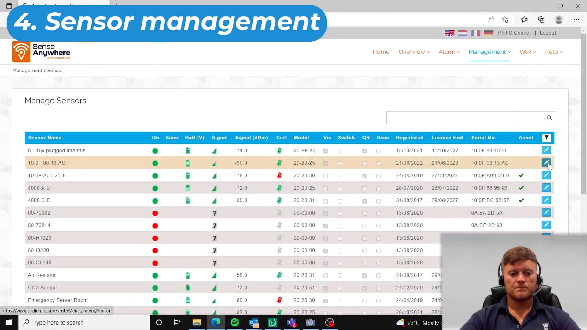 4. Sensor Management