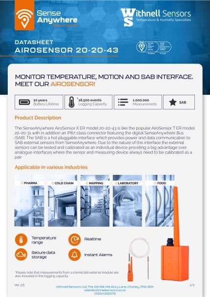 SenseAnywhere AiroSensor Model 20-20-43