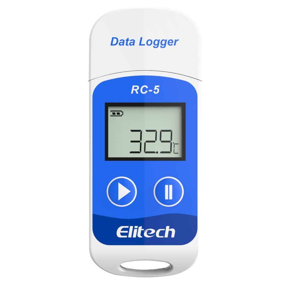 The RC-5 Elitech Data Logger is ideal for cold chain solutions with a temperature range of -30℃ to +70℃
